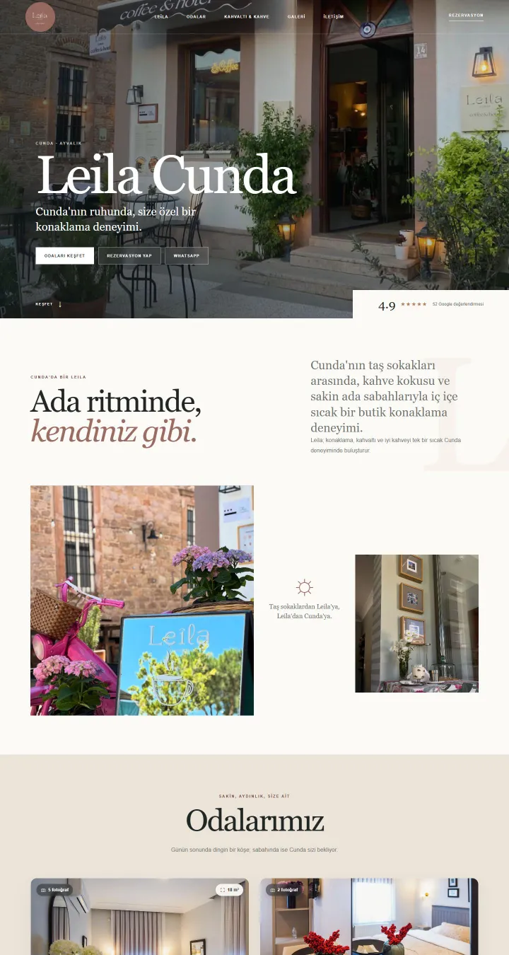 Leila Cunda web sitesi ana sayfası