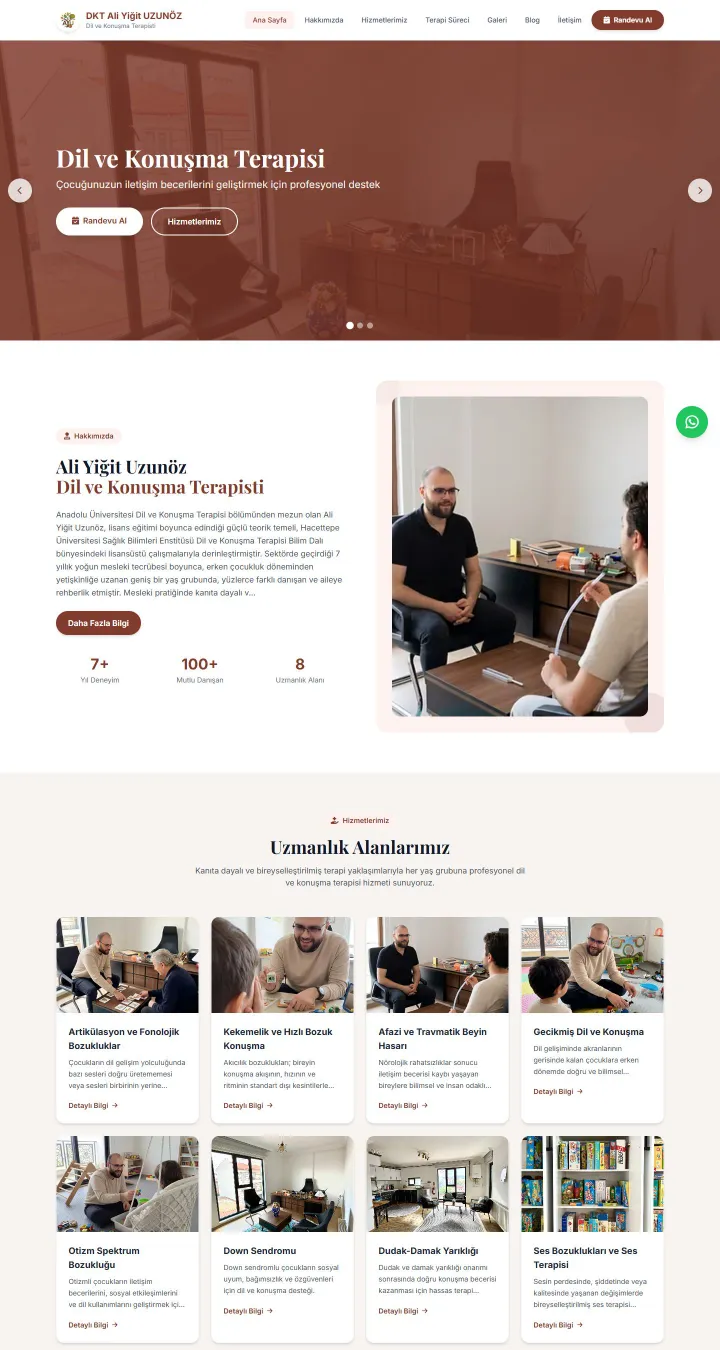DKT Ali Yiğit Uzunöz web sitesi ana sayfası